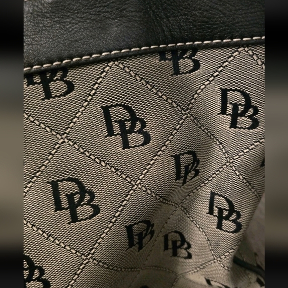 Dooney & Bourke 1975 Signature Satchel Shoulder Bag Designer Black/Gray DB134V - Picture 5 of 16